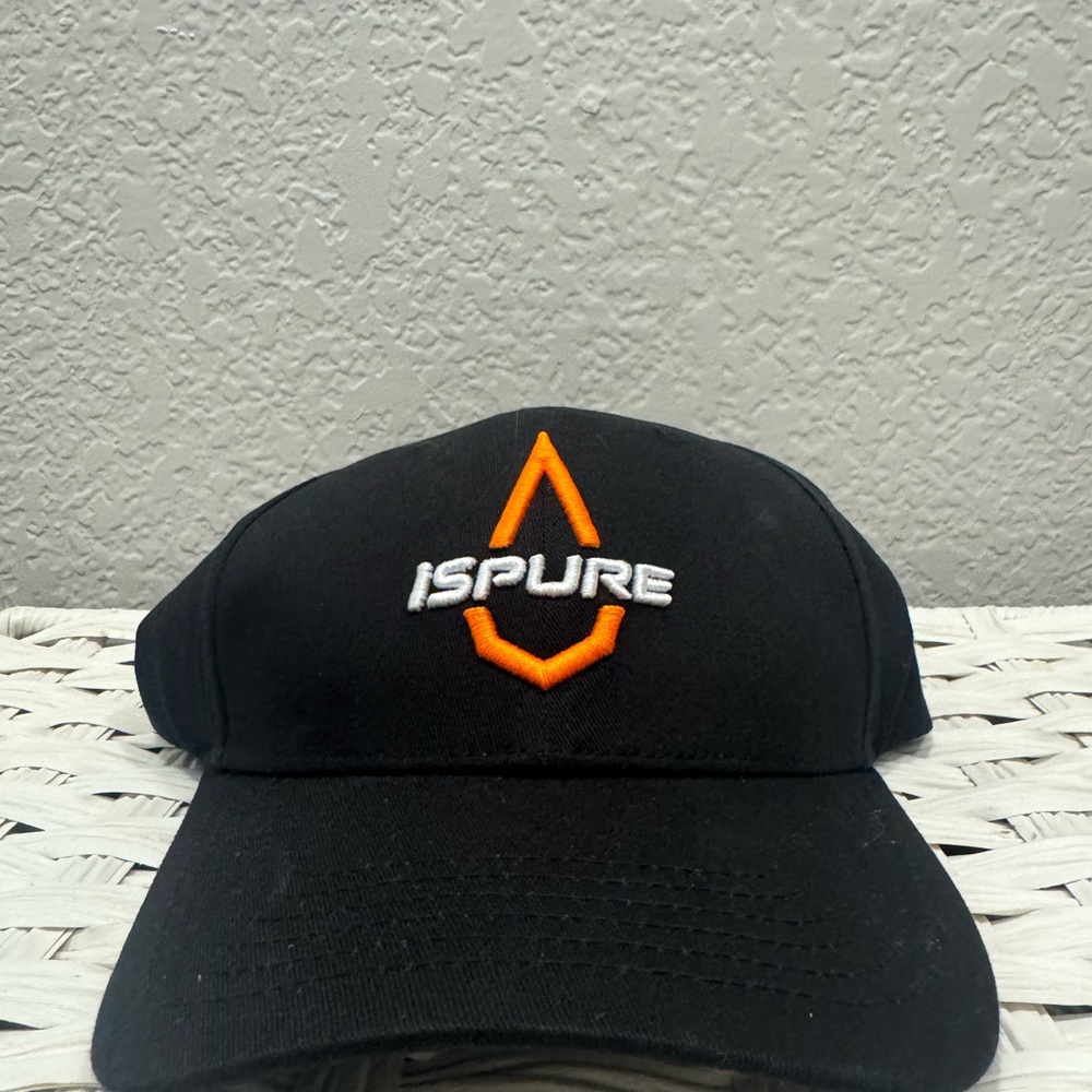 Black Cap with Orange and White Logo